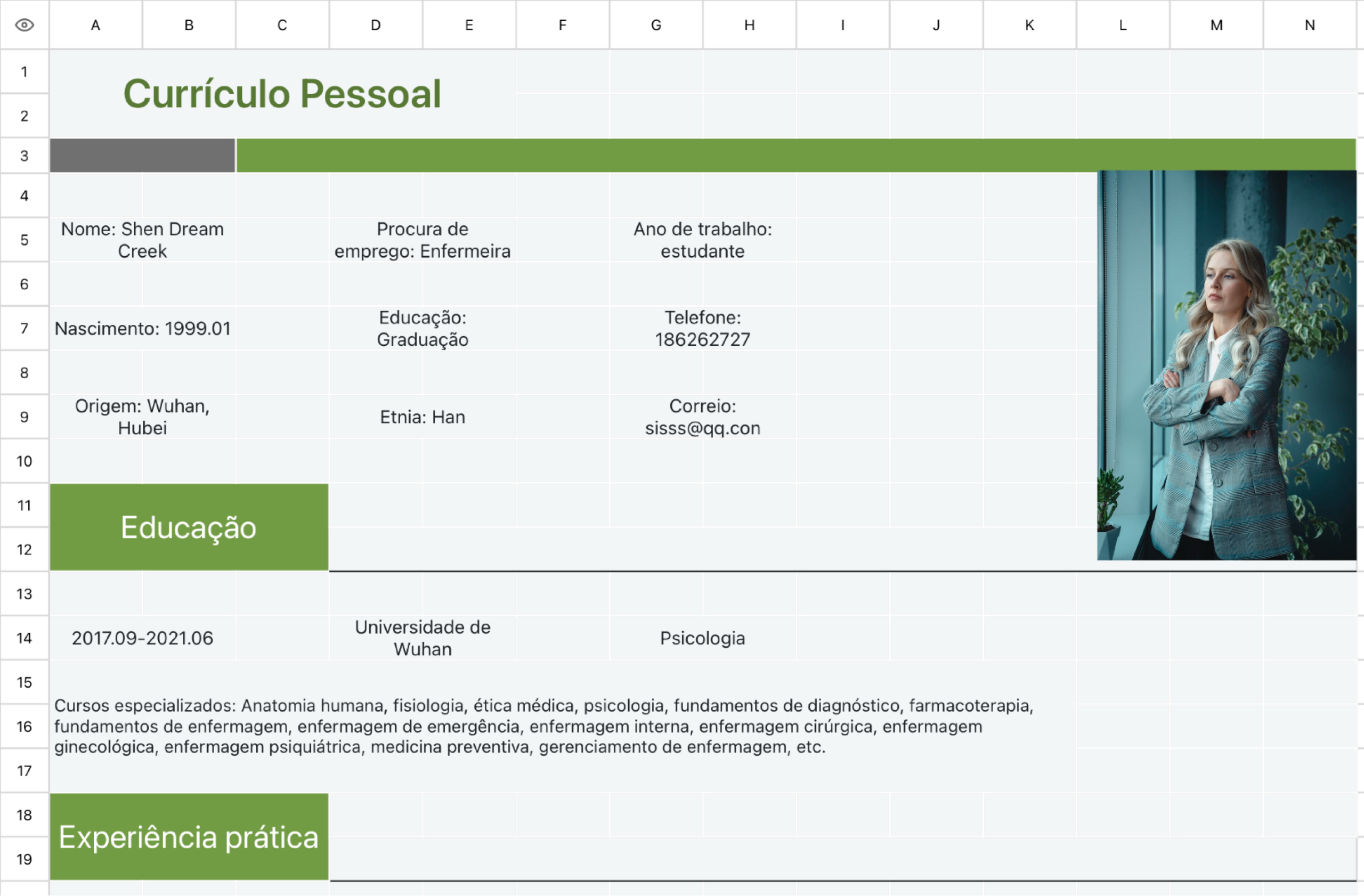CV de Enfermeira